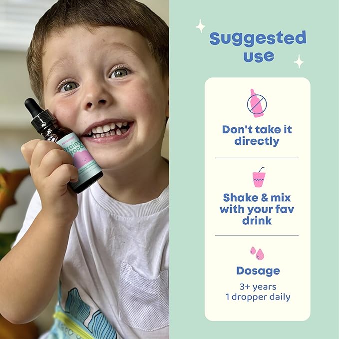 JoySpring Broccoli Supplement for Kids | Sulforaphane & Bacopa Monnieri Drops | Supports Cognitive Function | Vegan & Kid-Friendly