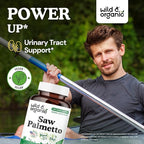 Wild & Organic Saw Palmetto Capsules 500 mg - Urinary Tract Support for Men & Women - Pure Saw Palmetto Supplement - Serenoa Repens Berries - 120 Days of Supply - Vegan, Non-GMO - 120 Count