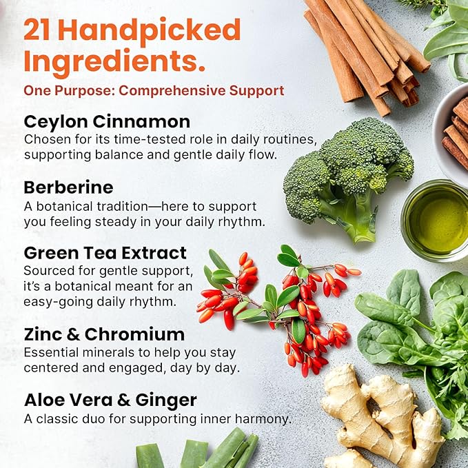 21-in-1 Berberine Supplement with Ceylon Cinnamon Capsules - Dihydroberberine with Chromium, Bitter Melon & Green Tea Extract - Berberine with Ceylon Cinnamon for Energy Support (120 Ct) (Pack of 3)
