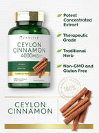 Carlyle Ceylon Cinnamon Capsules | 120 Count | Non-GMO & Gluten Free Supplement