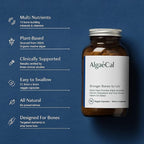 ALGAECAL- Plant Based Calcium Supplement with Vitamin D3 (1000 IU) for Bone Strength, Contains 13 Minerals Supporting Bone Health, Organic Calcium (750 mg) for Women & Men, 90 Veggie Caps, Made in USA