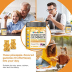 Quercetin Gummies with Bromelain for Adults & Kids - 800mg Quercetin with Bromelain, Elderberry, Vitamin C, D3 - Immune, Seasonal Wellness Support - Sugar Free, Vegan, Pineapple Flavor, 60 Ct (2 Pack)
