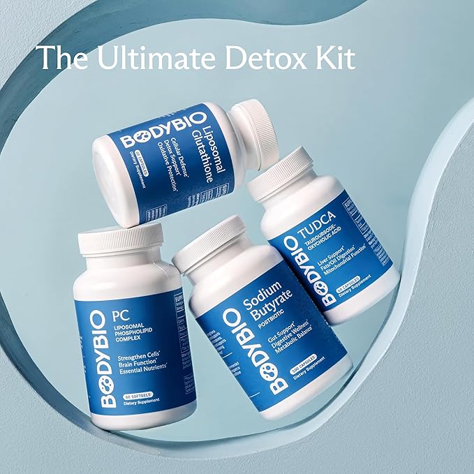 BodyBio Liposomal Glutathione - Master Antioxidant for Cellular Protection, Advanced Liposomal Absorption for Detox & Toxin Removal