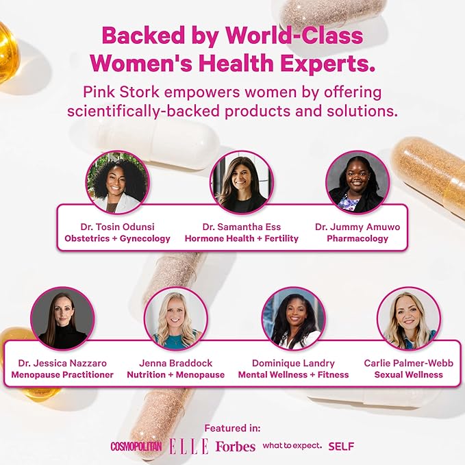 Pink Stork Prenatal Probiotic for Women with 50 Billion CFU | Vitamin B6 & Prebiotics | Pregnancy Probiotics for Morning Sickness | Digestive, Immune, & Gut Health | Vegan & Gluten-Free | 30 Capsules
