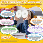 2Pack Kids Probiotic + Prebiotic Fiber Gummies 5G, 12 Billion CFU Probiotic & Veggie Fruit Fiber, w/ Organic Inulin, Methyl B12 B6 D3 C, Lutein for Children's Digestive & Gut, Immune Health,Sugar Free