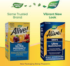 Nature's Way Alive! Men’s Once Daily Ultra Potency Multivitamin Tablets, Complete High Potency Men’s Daily Vitamin Promotes Heart & Muscle Function*, B-Vitamins, Zinc and Antioxidants, 60 Tablets