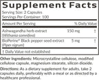 Futurebiotics Ashwagandha Extra Strength Stress & Mood Support with BioPerine - Non GMO Formula, 200 Vegetarian Capsules
