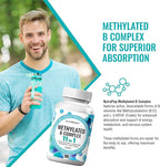 NutraPep Methylated B-Complex Vitamins - Complete Methyl B Complex Multivitamin with Bioactive B9 5-MTHF B6 B12 - MTHFR Support Supplement for Brain Heart Energy (Pack of 2)