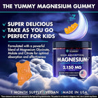 Magnesium Glycinate 2150MG, High Absorption Magnesium Glycinate, Citrate, Malate, Sugar-Free,Vegan, Inspired by Wellness Traditions Like Arjuna, 60 Wild Orange Flavor Chews