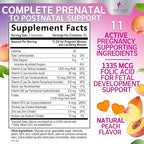Prenatal Vitamins for Women - Pregnancy Vitamins Gummies with Folic Acid, Vitamin A, C, D3, B12, B6 - Prenatal Multivitamin Gummy for for Fetal Support, Pregnant & Nursing Women - 120 Gummies