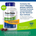 PreserVision AREDS 2 Eye Vitamin & Mineral Supplement with OCUSorb,120 Vegan Soft Gels,Contains Lutein,Zeaxanthin,Vitamin C & E,Zinc,&-Copper,Eye Health Supplements for Adults,(Pack of 2)