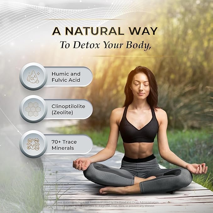 Wellness Extract Cell Dtox - Humic, Fulvic Acid & Zeolite, Electrolyte Alkaline Water Mineral Drops with Zero Sugar, Powerful Antioxidant Supplement 2 oz