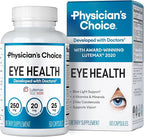 Physician's Choice Eye Health - Lutein, Zeaxanthin & Bilberry Extract - Supports Eye Strain, Dry Eyes, and Vision Health - 2 Award-Winning Clinically Proven Eye Vitamin Ingredients - Carotenoid Blend