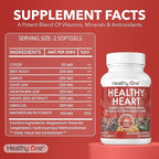 Healthy Heart - CoQ10 - Cholesterol - Circulation - Inflammation - Blood Pressure - Plaque - Cortisol - Arteries - LDL - HDL - Hawthorne - Beet Root - Garlic - Olive Leaf - Hibiscus - 120 Count