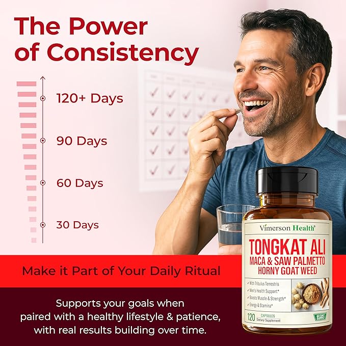 HornyGoatWeed for Men (1000mg per Serving) – Male Enhancing Supplement w/ Maca Root, Tongkat Ali, Saw Palmetto, Panax Ginseng, Tribulus Terrestris & L-Arginine for Energy, Drive & Strength, 120 Count