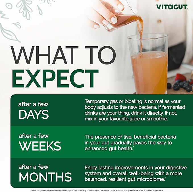 VITAGUT Liquid Probiotic, Prebiotics & Postbiotics 3-in-1 Organic, Live Probiotics for Women & Men - Probiotics for Digestive Health, 50 Billion CFU, 19 Fermented Herbs, Vegan Probiotic for Gut Health