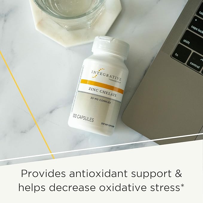 Integrative Therapeutics Zinc Chelate - Antioxidant Support & Healthy Immune Function* - Mineral Supplement for Men & Women - Dairy-Free & Gluten-Free - 100 Capsules (100 Servings)