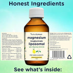 Magnesium Liposomal | with Vitamins D3 & K2 | Magnesium Bisglycinate | for Children & Adults | Highly Absorbable Liquid Supplement | Lemon & Elderflower Flavour | 30-Day Supply | 5 fl oz