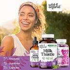 Wild & Organic Milk Thistle Capsules 1000mg - Liver Supplement - Silymarin Milk Thistle Seeds Powder for Liver Support - 180 Vegan Capsules - 3-Month Supply - No Fillers, Non-GMO