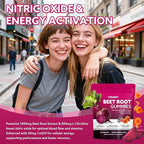 Beetroot Gummies - Beet Root for High Blood Pressure Supplements with Grape Seed Extract + CoQ10 + Black Pepper Extract + L-Citrulline + Vitamin C B12 Ultimate Heart for Blood Flow & Energy, 120 Count