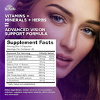 Eye Vitamins Supplement with Lutein, Bilberry, Beta Carotene, L-Taurine, Zinc and Quercetin, 90 Capsules, Supports Vision, Ocular and Macular Health, Helps Eyes Filter Blue Light