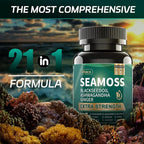 Superfood Advanced Irish Sea Moss Capsules - Sea Moss 21 in 1 Supplement Whit Black Seed, Ashwagandha, Turmeric, Bladderwrack, Burdock - 90 Count