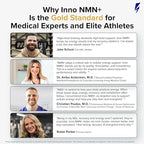 InnoSupps Inno NMN+ Supplement 500mg NAD Booster for Brain Function, Anti Aging & Cell Regeneration, Supports Cellular Energy, Muscle & Heart Health, w/Resveratrol, Niacin, & Vitamin C - 30 Servings