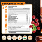 Cranberry Extract Liquid for Women - 18in1 with D-Mannose & Probiotics, Hibiscus, Chasteberry, Ashwagandha, Marigold, Red Clover, Dong Quai and More - 1 Fl Oz