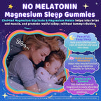 Kids Sleep Gummies, NO Melatonin Sleep Aid Gummies w/ Magnesium Glycinate, Magnesium Malate, L-Theanine, Lavender, B6, Zinc, D3K2 for Restful Sleep, Relax Brain & Muscle, Immune Support, Non-GMO 1Pack