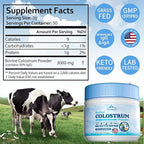 Bovine Colostrum Powder Supplements, 3000mg IgG, Grass-Fed Orgainc Freeze Dried Colostrum for Women & Men | Supports Gut Health, Hair Health, Immune Defense & Muscle Recovery, Unflavored, 50 Servings