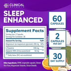 Clinical Effects Sleep Enhanced - Magnesium Supplement - 60 Capsules - Magnesium Glycinate, L-Theanine and Apigenin - for Relaxation and Natural Calm - No Melatonin Sleep Support - USA Made