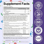 Totaria 2 PCS Sugar Free 5-in-1 Probiotic Prebiotic Postbiotic Gummy, 36 Strains Probiotics for Women Men with Digestive Enzymes, Peppermint, Complete Immune, Gut & Digestive Support, Grape Flavor