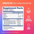 Oceanblue Omega 3 2100 with CoQ10 | Triple Strength Fish Oil Combo Supplement | High Potency 1350mg EPA 650mg DHA with 150mg CoQ10 | Orange Flavor | Heart Support | 90 Softgels | Pack of 2
