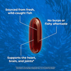 OMAPURE Fish Oil Supplements with Omega 3 Fatty Acids (5 Bottle, 120 Softgels) - High EPA, DHA, & IFOS Fish Oil Pills Support Heart & Joint Health - Burpless - Promotes Brain Function