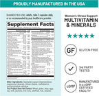 NatureWise Multivitamin for Women + Stress Support with Organic Whole Foods & Natural Minerals - B-Complex + Vitamin C + D3 K2 for Immunity, Hair, Skin & Nails - Non-GMO - 60 Capsules[30-Day Supply]