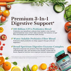 Vitalitown Probiotics 120 Billion CFUs | 36 Strains, with Prebiotics & Digestive Enzymes | Shelf Stable | Digestive Health & Immune Support | Vegan, Non-GMO | Pack of 1 | 60 Delayed Release Veg Caps