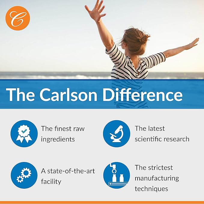 Carlson Salmon Oil, 500mg Omega-3s, Norwegian Wild-Caught Fish Oil, Sustainably Sourced, 180 Softgels