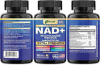 NAD+ Supplement with Liposomal NAD+, Nicotinamide Riboside, Magnesium, Vitamin B3 & B12, Resveratrol, Turmeric, Ashwagandha, Lion’s Mane,10-in-1 Extra Strength (2 Pack)