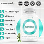 Women's Balance Hair Growth Supplements, Ages 45 and Up, Customer Proven for Visibly Thicker Hair and Scalp Coverage, Soy-Free, Made with 26 Ingredients including Beta Carotenes - 2 Month Supply