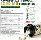 NAD+ Supplement 1500mg, NR NMN Replacement with Resveratrol, Urolithin A, CoQ10 & Quercetin - NAD Plus for Cellular Energy, Healthy Aging & Stamina for Women & Men - 120 Capsules -2pcs
