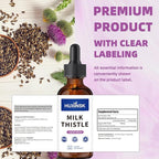 Milk Thistle Liquid Drops Extract | High-Potency Silymarin Complex | Supports Liver Health & Natural Detox | Alcohol-Free, 60ml Vegan Tincture