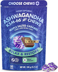 Ashwagandha KSM-66 Chews for Stress Relief & Mood Support, Organic Ashwagandha Gummies KSM 66 Alternative, Mood Support, Maple Salted Caramel Flavor, 30 Count