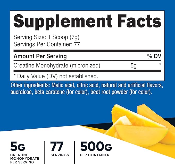 Nutricost Creatine Monohydrate Powder (Pineapple Mango, 500 Gram) - Micronized Creatine Supplement - Vegan, Non-GMO, Gluten Free (Pack of 2)