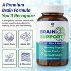 1 Body Brain Support Supplement with Alpha GPC and Lion's Mane Extract, 90 Capsules, Twin Pack