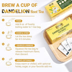 LeafLea 80 Dandelion Tea Bags, All Natural Dandelion Root Tea, Supports Digestion & Immune Health, Caffeine-Free, Vegan, No Sugar, Individually Wrapped Tea Bags, 2 Pack