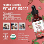 MARYRUTH'S Organics Herbal Supplement for Brain Function | Boost Energy | Memory | Vitality USDA | Ginseng with Ashwagandha | Eleuthero and Maca Root Extract | 1 Fl Oz
