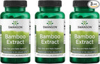 Swanson Bamboo Extract - Natural Hair, Skin and Nails Supplement - 70% Silica Content Supporting Collagen Formation & Bone Growth - (60 Veggie Capsules, 300mg Each) (3 Pack)