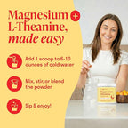 Magnesium Glycinate Powder + L-Theanine | 60 Servings | 300 mg per Scoop High Absorption Chelated Magnesium Powder for Sleep - Peach Mango Flavor, No Sugar, Support Restful Sleep & Relaxation
