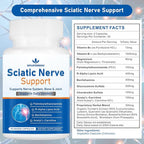Sciatic Nerve Support Supplement, Advanced Sciatic Nerve Support Formula with Pea, Alpha Lipoic Acid, Benfotiamine, 60 Capsules