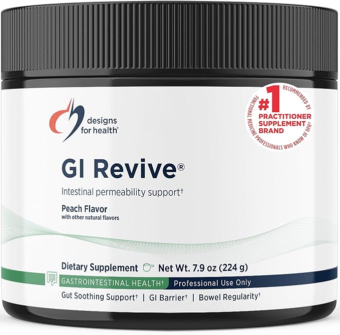 Designs for Health GI Revive Gut Health Powder - L Glutamine & Citrus Pectin for Digestive Health + Slippery Elm, Marshmallow Root & Cat's Claw for Healthy Intestinal & Gut Lining Support* (28 Servs)